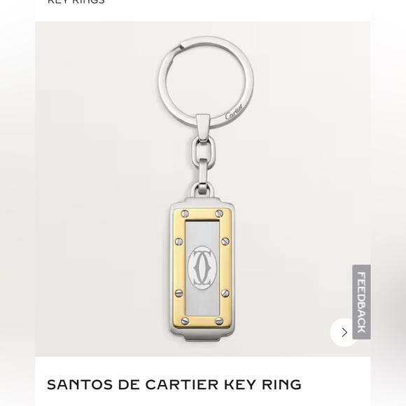 Cartier Accessories - AUTHENTIC Santos De Cartier Silver and Gold Keyring LIKE NEW AND SOLD OUT